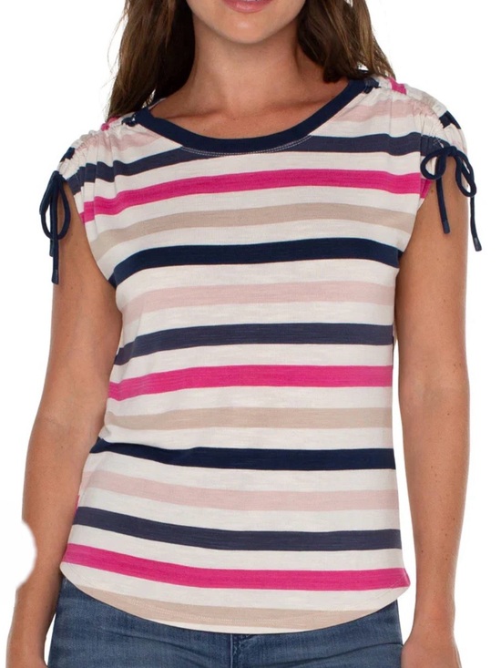 Liverpool Tops - Liverpool Los Angeles Women’s Canela Crew Neck Dolman Striped Top Size Medium